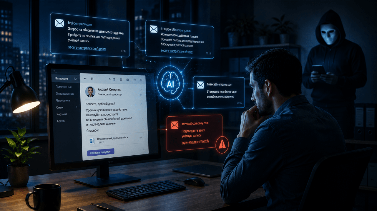 Фишинг с AI: как изменились атаки и как их распознать